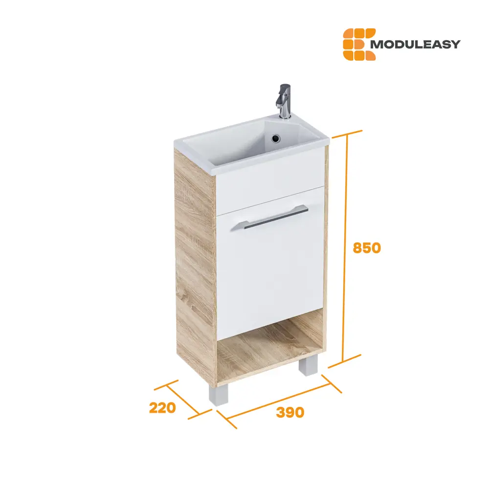 Фото 5 Тумба с раковиной в ванную напольная Moduleasy Liana R 40х20 см цвет Дуб Сонома Фото 5 Тумба с раковиной в ванную напольная Moduleasy Liana R 40х20 см цвет Дуб Сонома