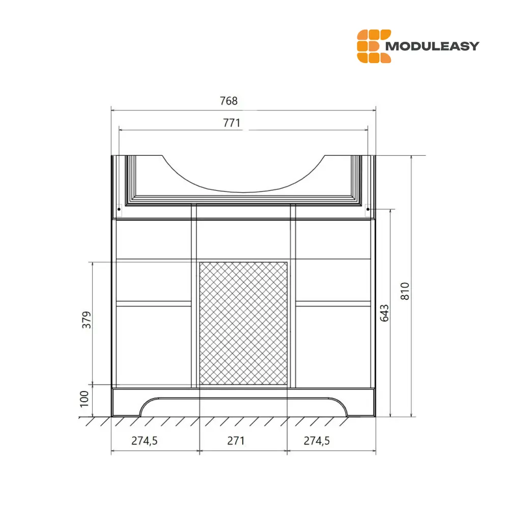 Фото 9 Тумба с раковиной в ванную напольная Moduleasy Madlen New80x48 см цвет белый глянец