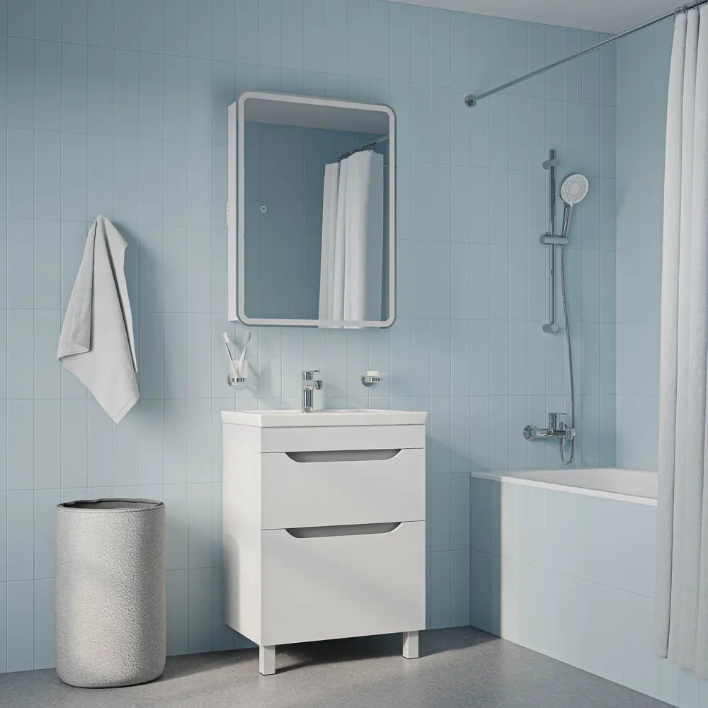 Фото Тумба с раковиной Iddis Sky SKY60WFi95K напольная 60 см цвет белый, раковина 4076000i28 Фото Тумба с раковиной Iddis Sky SKY60WFi95K напольная 60 см цвет белый, раковина 4076000i28