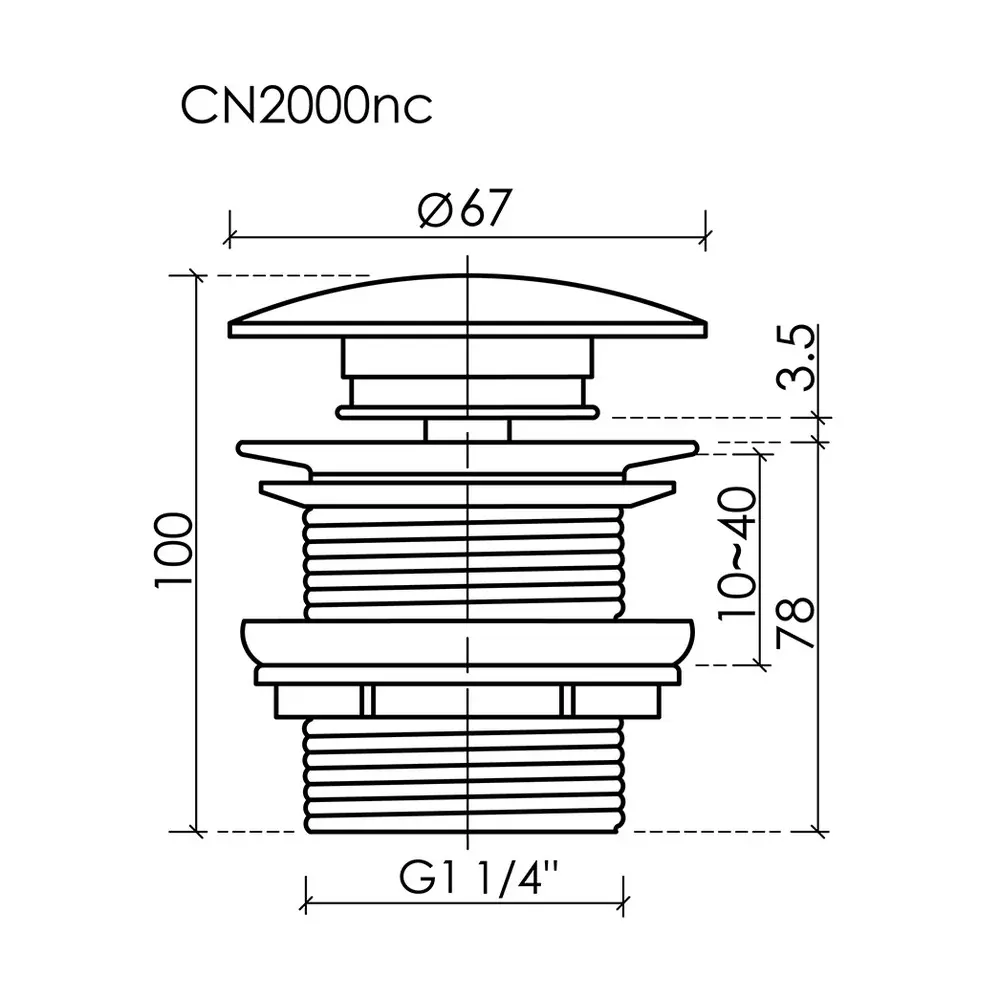 Фото 2 Донный клапан для раковины Ceramicanova CN2000CHnc 10.2 см ø70 пробкой цвет хром Фото 2 Донный клапан для раковины Ceramicanova CN2000CHnc 10.2 см ø70 пробкой цвет хром