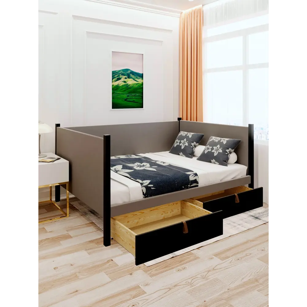 Фото 6 Кровать Solarius Классика tahta-spin-obiv-rs15-120-200onix-2yash 130x101x210 см дерево цвет светло-серый черный оникс Фото 6 Кровать Solarius Классика tahta-spin-obiv-rs15-120-200onix-2yash 130x101x210 см дерево цвет светло-серый черный оникс
