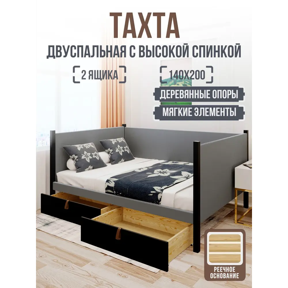 Фото Кровать Solarius Классика tahta-spin-obiv-rs15-140-200onix-2yash 150x101x210 см дерево цвет светло-серый черный оникс Фото Кровать Solarius Классика tahta-spin-obiv-rs15-140-200onix-2yash 150x101x210 см дерево цвет светло-серый черный оникс