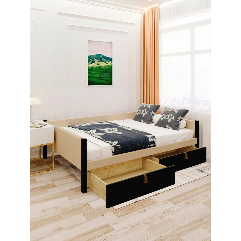 Фото 6 Кровать Solarius Классика tahta-obiv-rs3-140-200onix-full-2yash 150x63x210 см дерево цвет бежевый черный оникс Фото 6 Кровать Solarius Классика tahta-obiv-rs3-140-200onix-full-2yash 150x63x210 см дерево цвет бежевый черный оникс