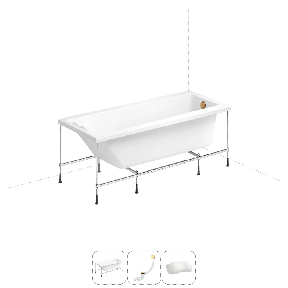 Фото Ванна Lavinia Boho Easter Pro 20220961R 160x70 см акриловая с каркасом, сливом-переливом и подголовниками Фото Ванна Lavinia Boho Easter Pro 20220961R 160x70 см акриловая с каркасом, сливом-переливом и подголовниками