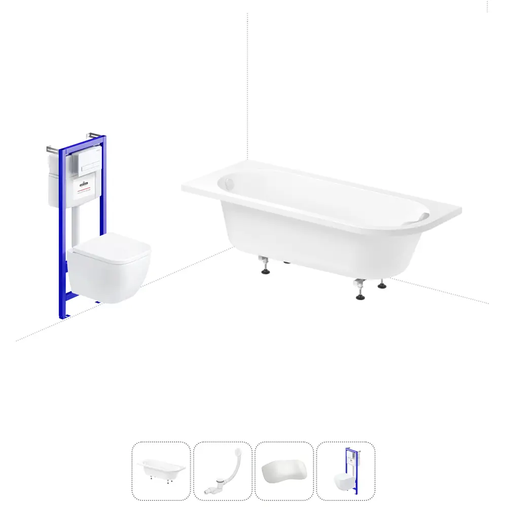 Фото Ванна Lavinia Boho Catani 20221091R левая 160x80 см акриловая с подвесным унитазом и инсталляцией Фото Ванна Lavinia Boho Catani 20221091R левая 160x80 см акриловая с подвесным унитазом и инсталляцией