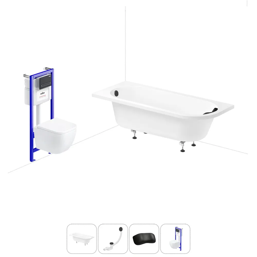 Фото Ванна Lavinia Boho Catani 20221092R левая 160x80 см акриловая с подвесным унитазом и инсталляцией Фото Ванна Lavinia Boho Catani 20221092R левая 160x80 см акриловая с подвесным унитазом и инсталляцией