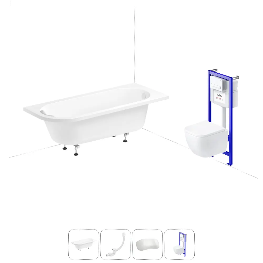 Фото Ванна Lavinia Boho Catani 20221095R правая 160x80 см акриловая с подвесным унитазом и инсталляцией Фото Ванна Lavinia Boho Catani 20221095R правая 160x80 см акриловая с подвесным унитазом и инсталляцией