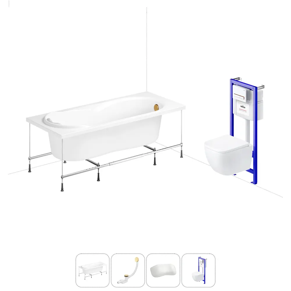 Фото Ванна Lavinia Boho Bristol 20221157R 160x75 см акриловая с подвесным унитазом и инсталляцией Фото Ванна Lavinia Boho Bristol 20221157R 160x75 см акриловая с подвесным унитазом и инсталляцией