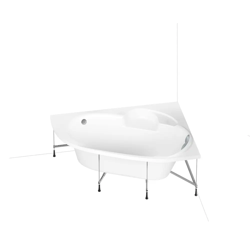 Фото 2 Ванна угловая Lavinia Boho Bell Pro 20221190R левая 160x105 см акриловая с подвесным унитазом и инсталляцией