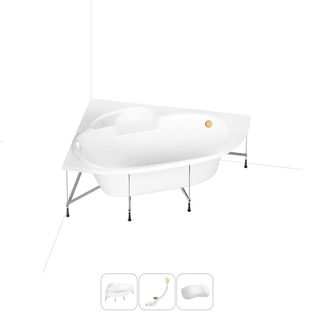 Фото Ванна угловая Lavinia Boho Bell Pro 20221005R левая 160x105 см акриловая с каркасом, сливом-переливом и подголовниками Фото Ванна угловая Lavinia Boho Bell Pro 20221005R левая 160x105 см акриловая с каркасом, сливом-переливом и подголовниками