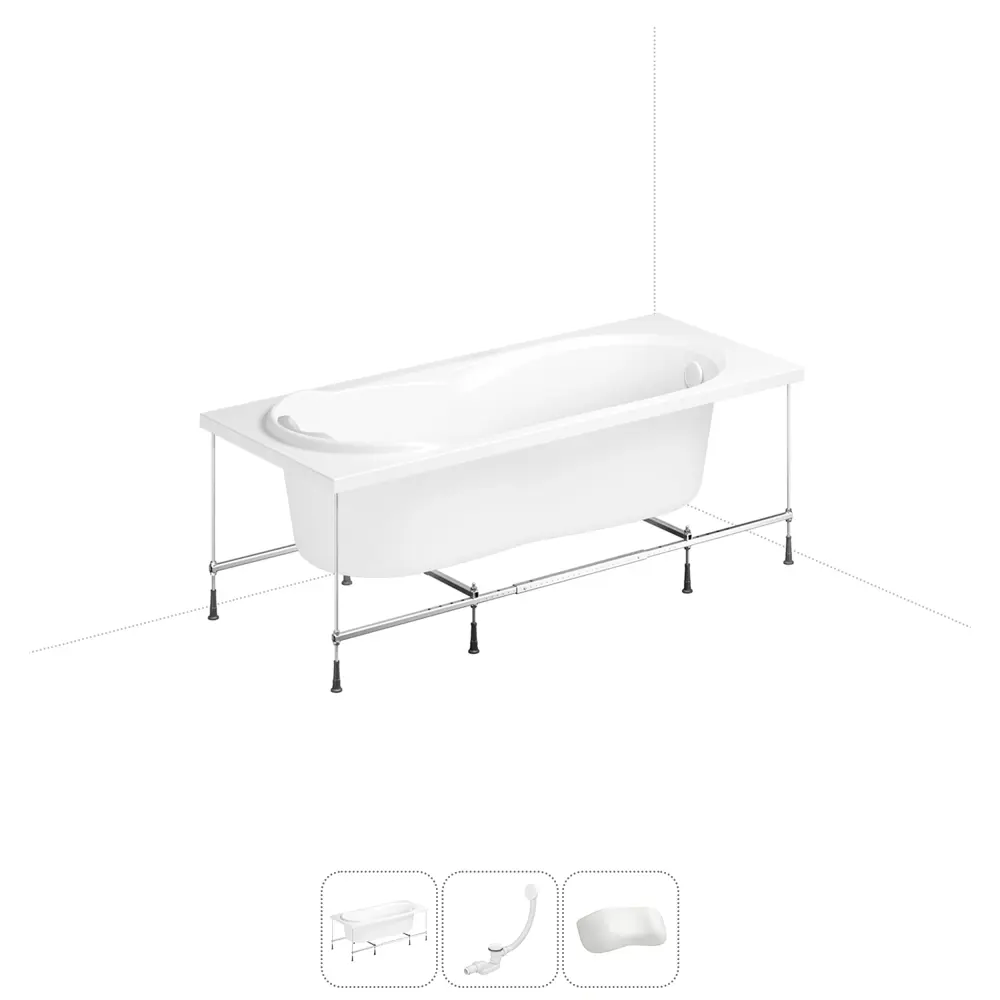 Фото Ванна Lavinia Boho Bristol 20220979R 170x75 см акриловая с каркасом, сливом-переливом и подголовниками Фото Ванна Lavinia Boho Bristol 20220979R 170x75 см акриловая с каркасом, сливом-переливом и подголовниками