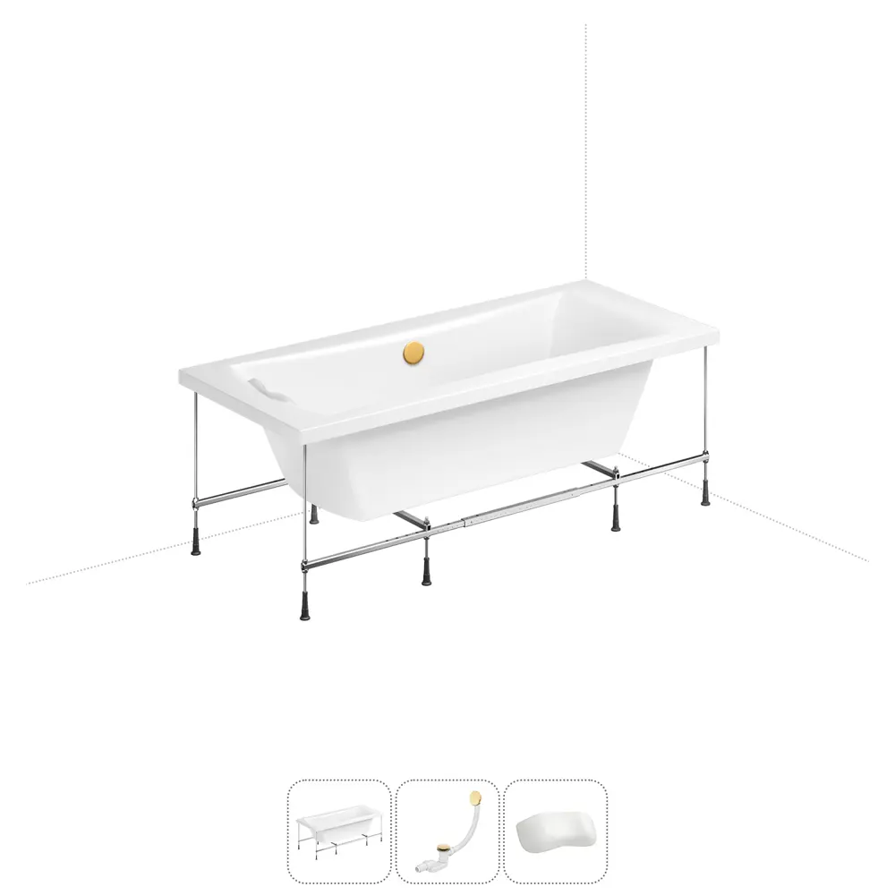 Фото Ванна Lavinia Boho Pure 20220941R 180x80 см акриловая с каркасом, сливом-переливом и подголовниками Фото Ванна Lavinia Boho Pure 20220941R 180x80 см акриловая с каркасом, сливом-переливом и подголовниками