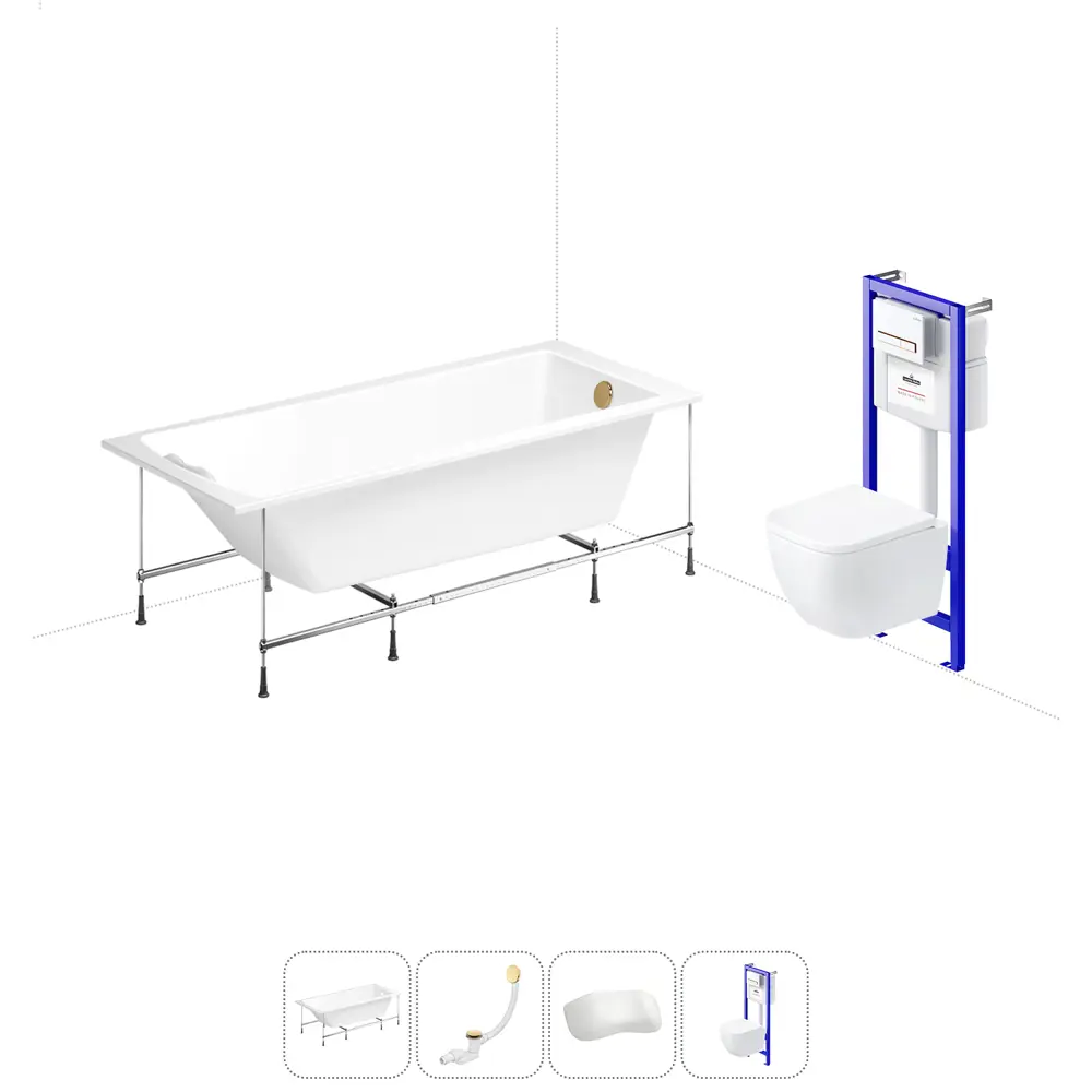 Фото Ванна Lavinia Boho One 20221057R 180x80 см акриловая с подвесным унитазом и инсталляцией Фото Ванна Lavinia Boho One 20221057R 180x80 см акриловая с подвесным унитазом и инсталляцией