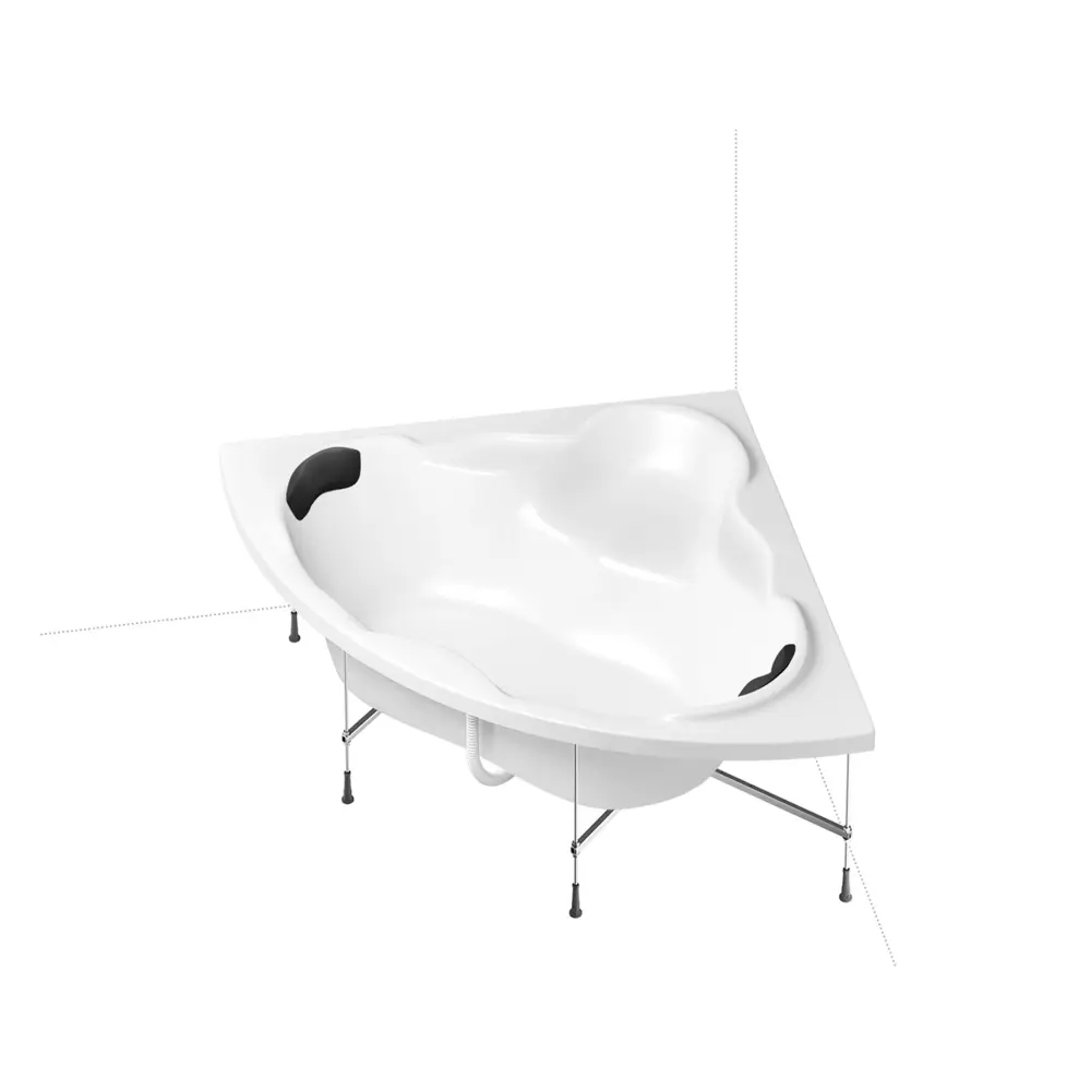 Фото 2 Ванна угловая Lavinia Boho Elegant 20221399R акриловая 140x140 с каркасом, подвесным унитазом, инсталляцией и раковиной