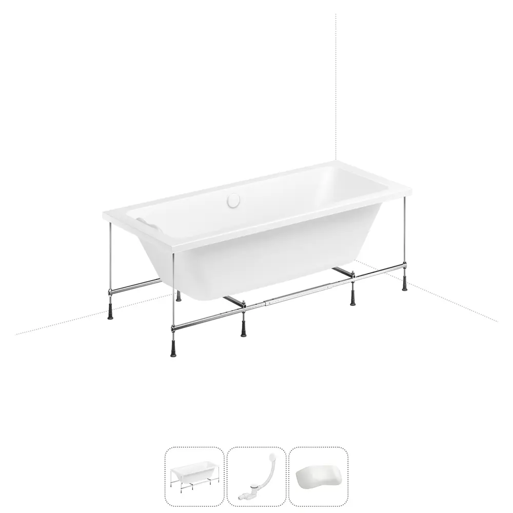 Фото Ванна Lavinia Boho Rock 20220955R 170x75 см акриловая с каркасом, сливом-переливом и подголовниками Фото Ванна Lavinia Boho Rock 20220955R 170x75 см акриловая с каркасом, сливом-переливом и подголовниками