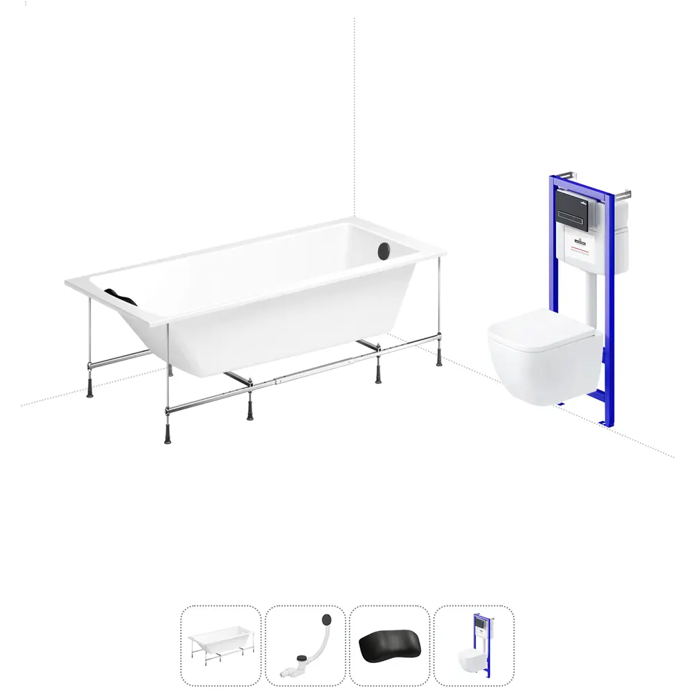 Фото Ванна Lavinia Boho One 20221056R 170x75 см акриловая с подвесным унитазом и инсталляцией Фото Ванна Lavinia Boho One 20221056R 170x75 см акриловая с подвесным унитазом и инсталляцией