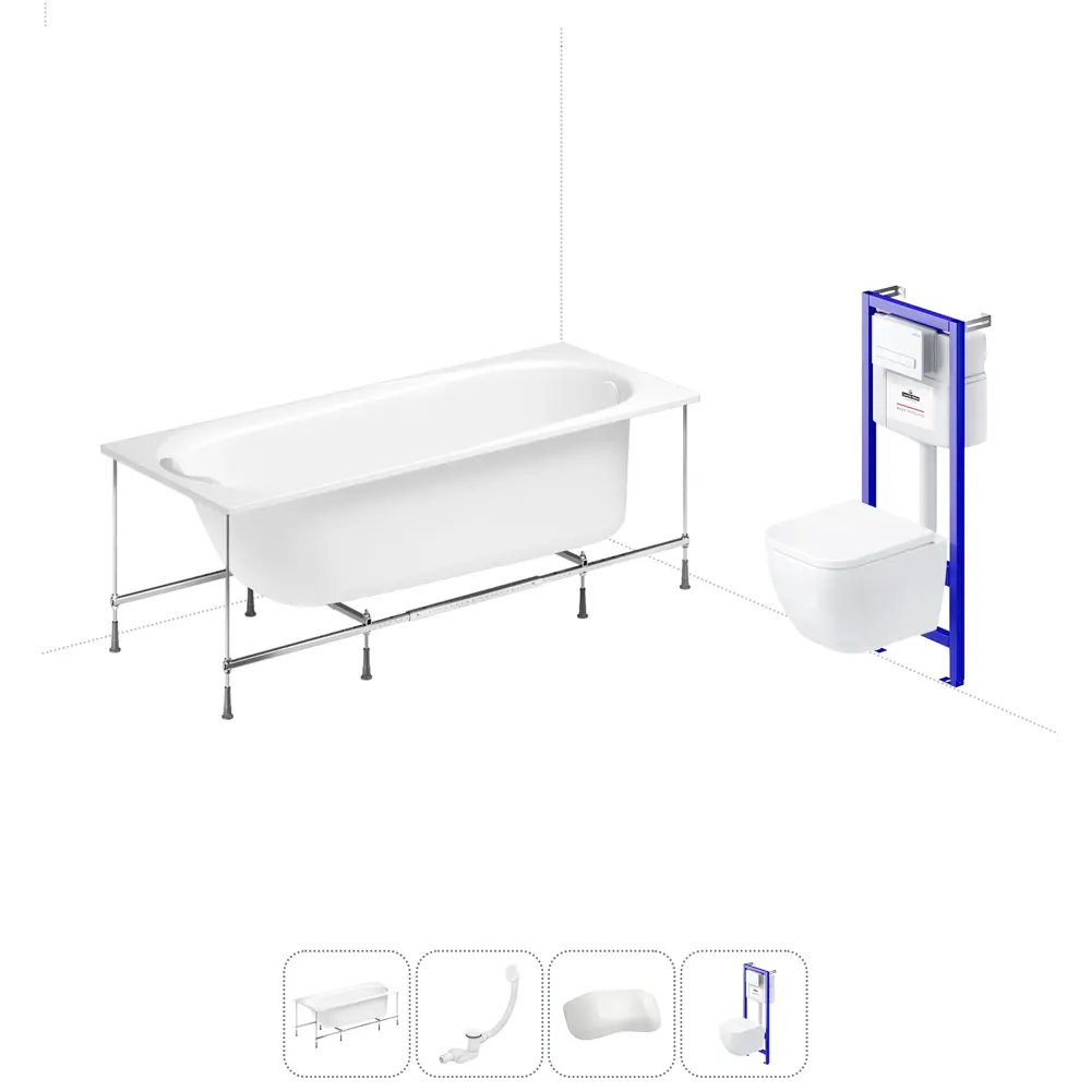 Фото Ванна Lavinia Boho Art 20221087R 170x75 см акриловая с подвесным унитазом и инсталляцией Фото Ванна Lavinia Boho Art 20221087R 170x75 см акриловая с подвесным унитазом и инсталляцией