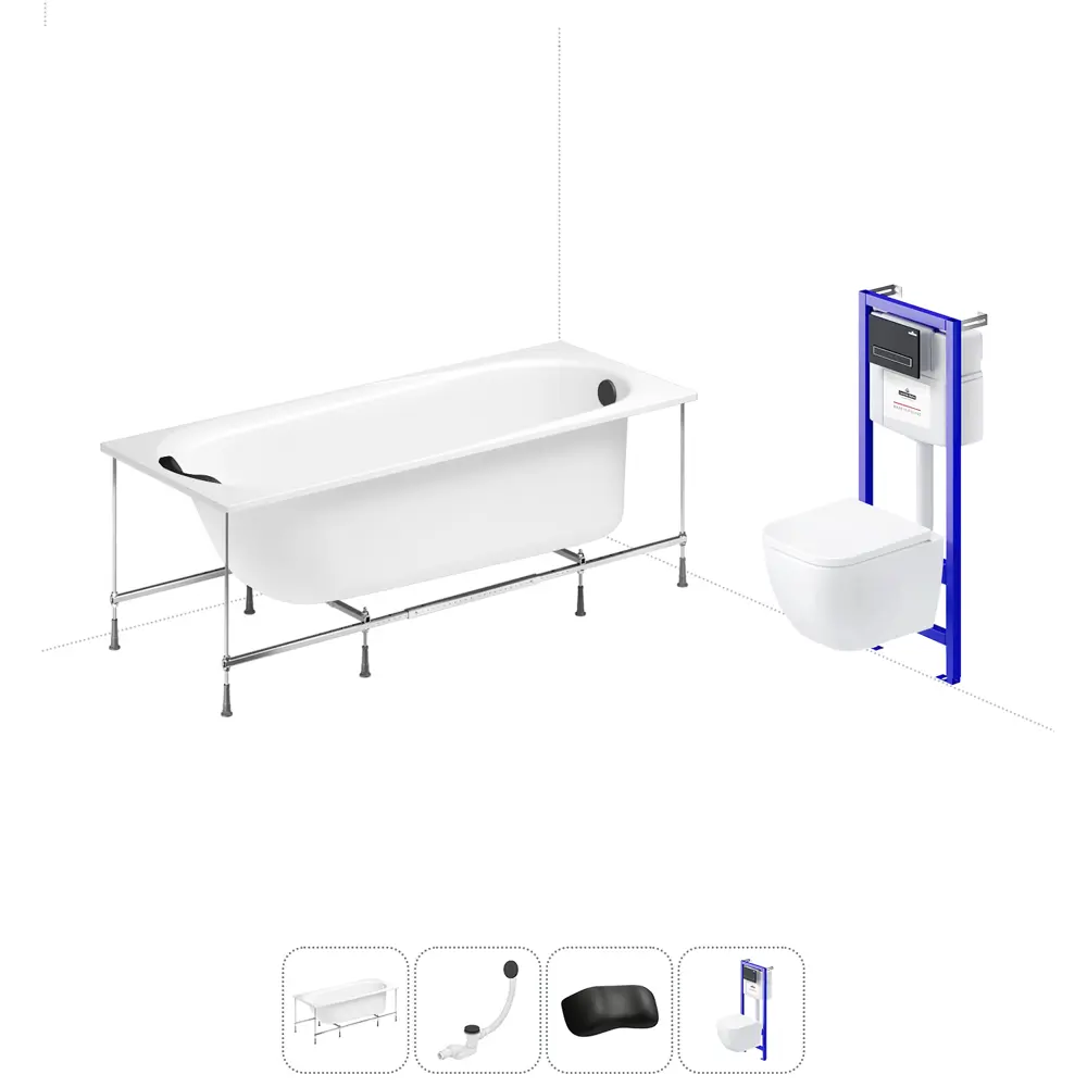 Фото Ванна Lavinia Boho Art 20221088R 170x75 см акриловая с подвесным унитазом и инсталляцией Фото Ванна Lavinia Boho Art 20221088R 170x75 см акриловая с подвесным унитазом и инсталляцией