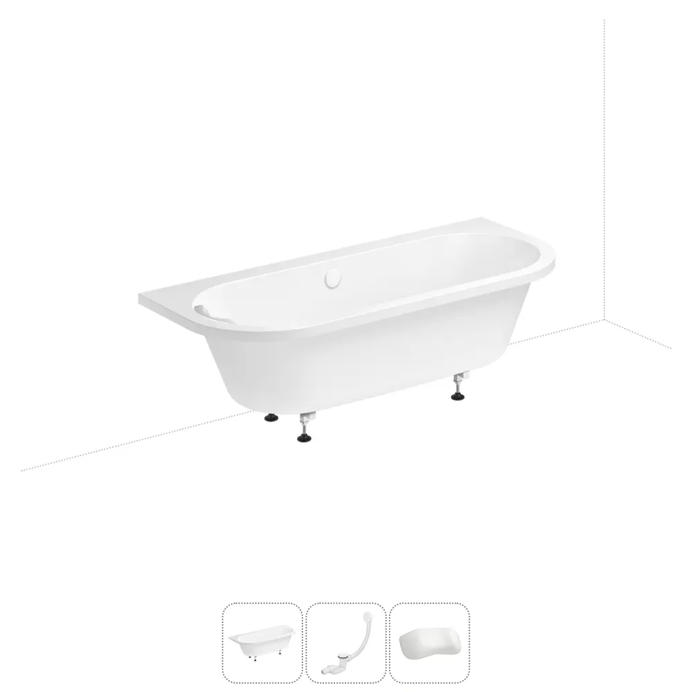 Фото Ванна Lavinia Boho Catani 20220915R левая 170x80 см акриловая с каркасом, сливом-переливом и подголовниками Фото Ванна Lavinia Boho Catani 20220915R левая 170x80 см акриловая с каркасом, сливом-переливом и подголовниками