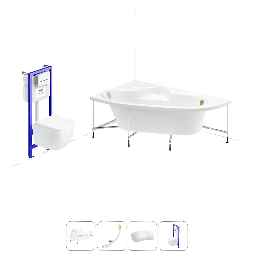 Фото Ванна угловая Lavinia Boho Bell Pro 20221197R левая 170x110 см акриловая с подвесным унитазом и инсталляцией Фото Ванна угловая Lavinia Boho Bell Pro 20221197R левая 170x110 см акриловая с подвесным унитазом и инсталляцией