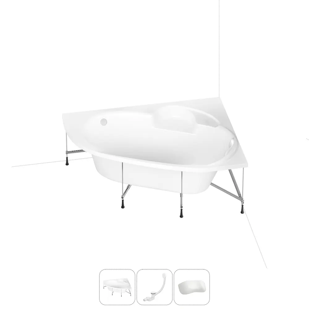 Фото Ванна угловая Lavinia Boho Bell Pro 20221015R левая 170x110 см акриловая с каркасом, сливом-переливом и подголовниками Фото Ванна угловая Lavinia Boho Bell Pro 20221015R левая 170x110 см акриловая с каркасом, сливом-переливом и подголовниками