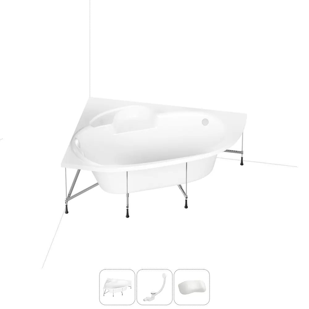 Фото Ванна угловая Lavinia Boho Bell Pro 20221019R правая 170x110 см акриловая с каркасом, сливом-переливом и подголовниками Фото Ванна угловая Lavinia Boho Bell Pro 20221019R правая 170x110 см акриловая с каркасом, сливом-переливом и подголовниками