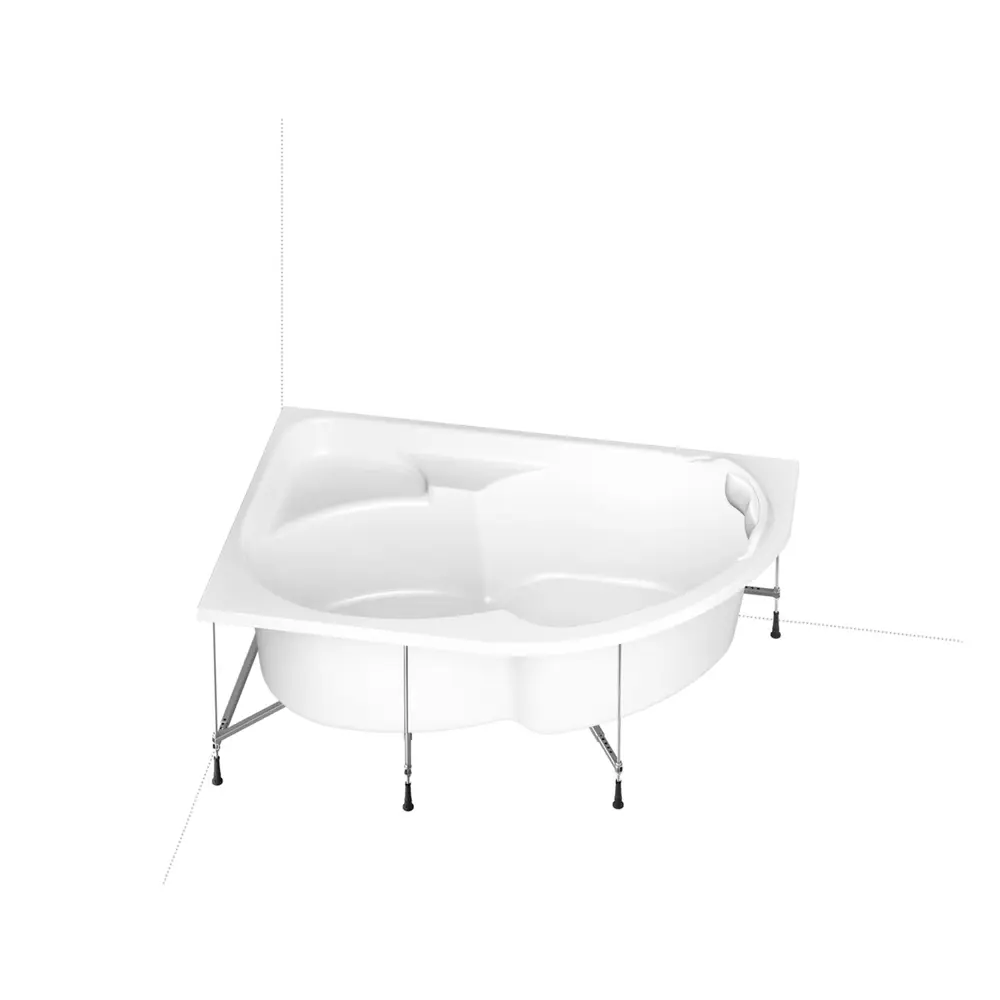 Фото 2 Ванна угловая Lavinia Boho Bell Pro 20221365R левая 150x100 см акриловая с подвесным унитазом, инсталляцией и раковиной в комплекте