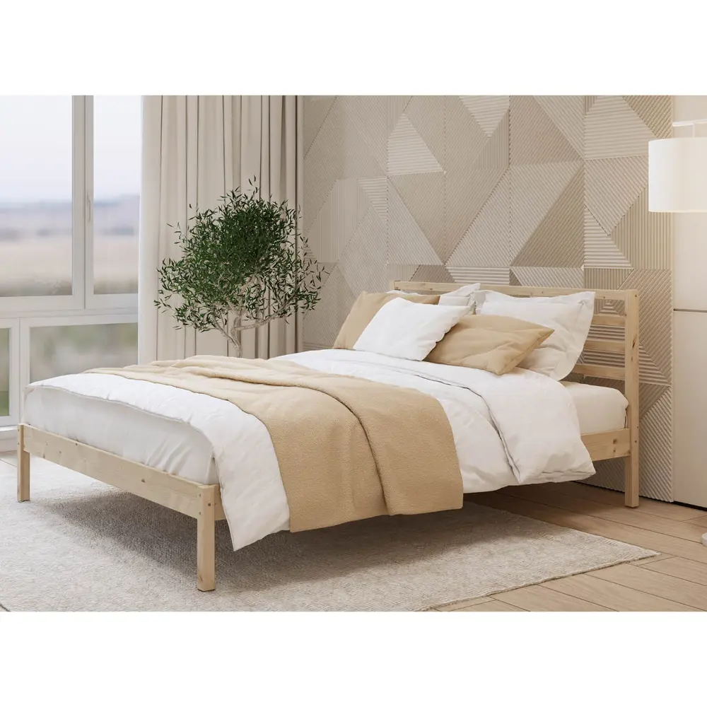 Фото 3 Кровать Лузалес Тирана 147.1x91.4x208.1 см массив сосны цвет натуральное дерево Фото 3 Кровать Лузалес Тирана 147.1x91.4x208.1 см массив сосны цвет натуральное дерево