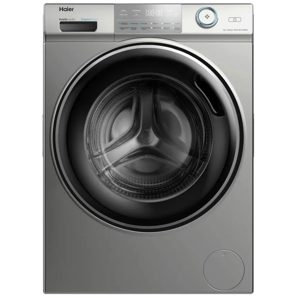 Фото Стиральная машина Haier Hw70-bp12969bs 59.5x85x37.3 см 7 кг цвет серебристый