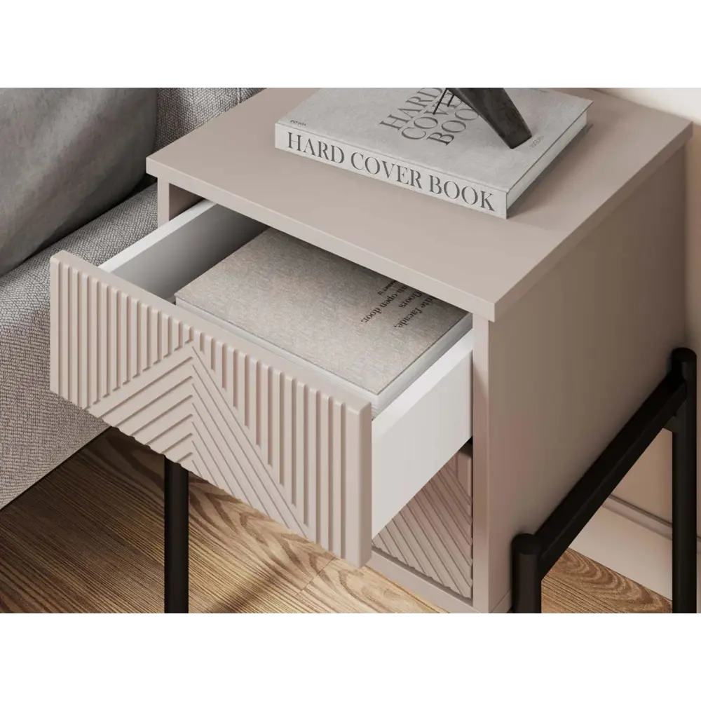 Фото 5 Тумба прикроватная Правила мебели Азуми 44x53x40 см 2 ящика ЛДСП цвет кашемир Фото 5 Тумба прикроватная Правила мебели Азуми 44x53x40 см 2 ящика ЛДСП цвет кашемир