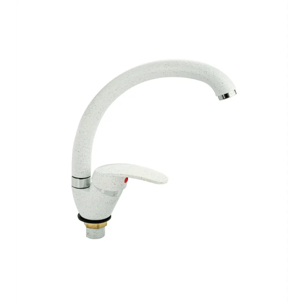 Фото САНАКС - Смеситель для кухни шаровый боковой поворотный излив цвет БЕЛЫЙ КАМЕНЬ.