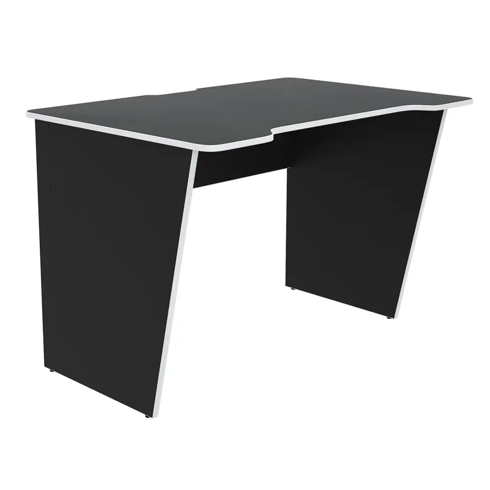 Фото Стол компьютерный Мдк Вектор 112x74x73 см ЛДСП цвет черный/белый Фото Стол компьютерный Мдк Вектор 112x74x73 см ЛДСП цвет черный/белый