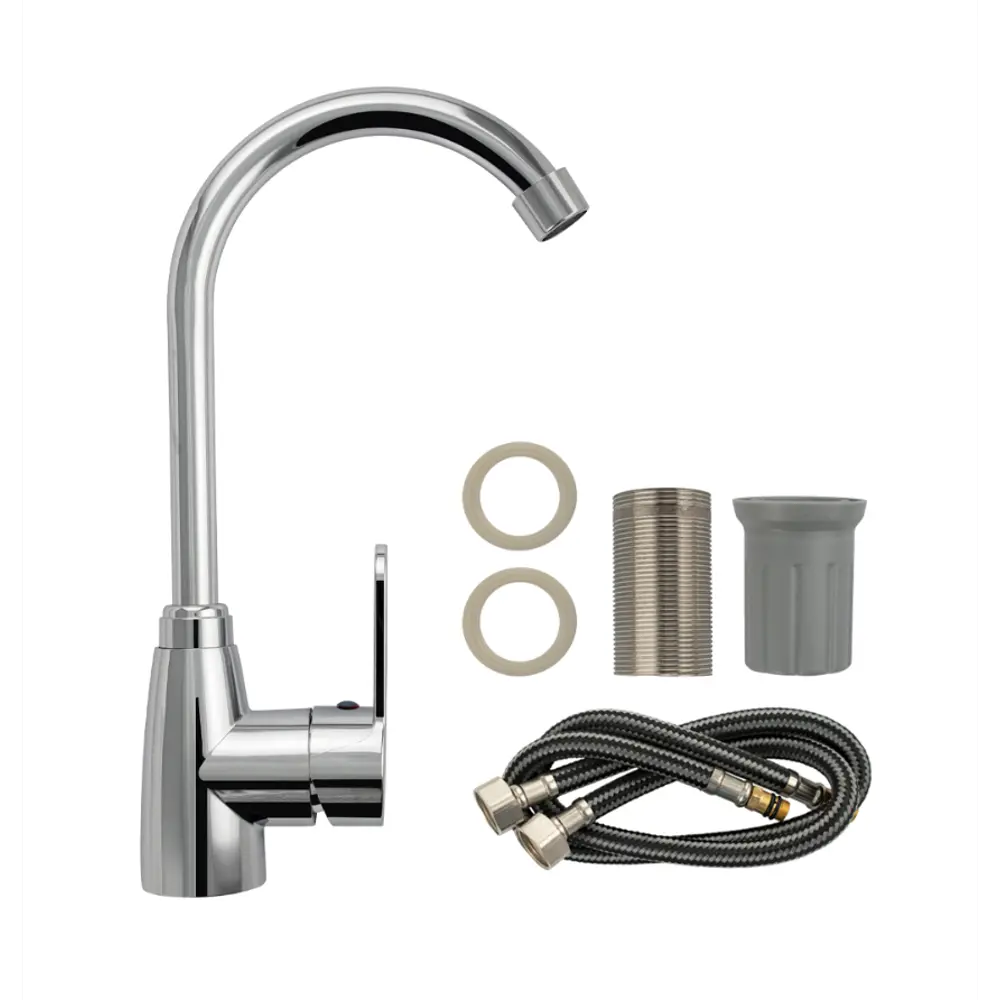 Фото 5 BRIMIX - Смеситель для кухни боковой шаровый из высокопрочного АБС пластика цвет ХРОМ.