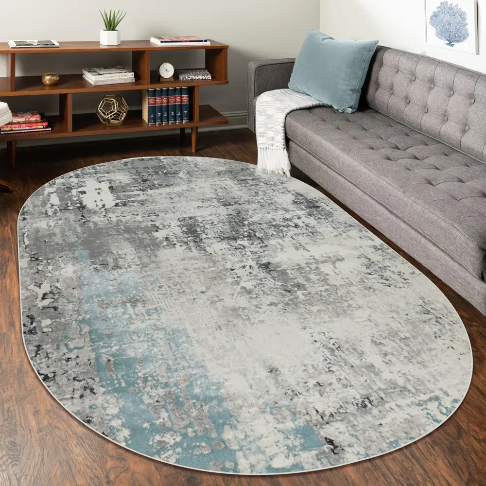 Фото Ковер Avalon Carpet Amber 36540A Blue овал 200x400 см полипропилен Фото Ковер Avalon Carpet Amber 36540A Blue овал 200x400 см полипропилен