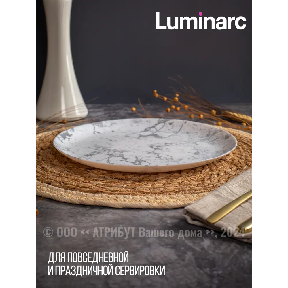 Фото 2 Тарелка 26.5 см Luminarc V9389-4ECOM Стекло цвет белый Фото 2 Тарелка 26.5 см Luminarc V9389-4ECOM Стекло цвет белый