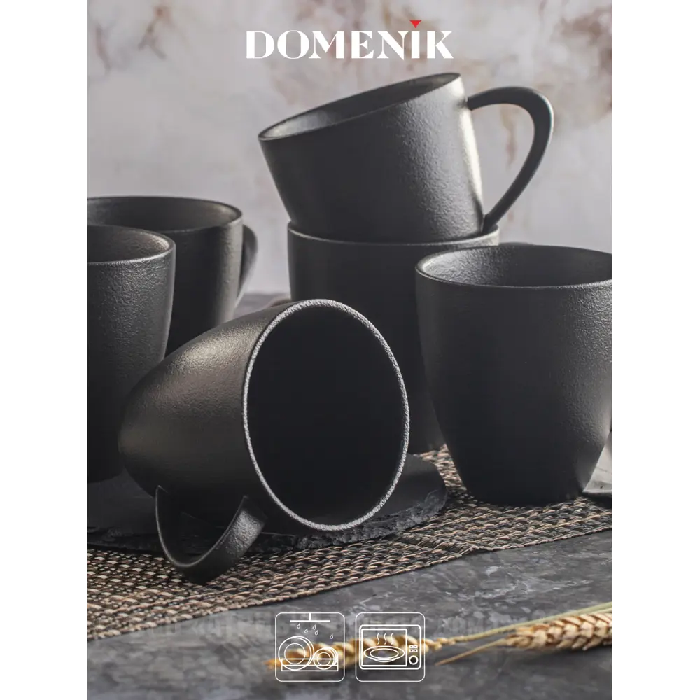 Фото 5 Кружка 360 мл Domenik Набор кружек rock black 360мл 2шт DM8025-2ECOM фарфор цвет черный 2 шт Фото 5 Кружка 360 мл Domenik Набор кружек rock black 360мл 2шт DM8025-2ECOM фарфор цвет черный 2 шт