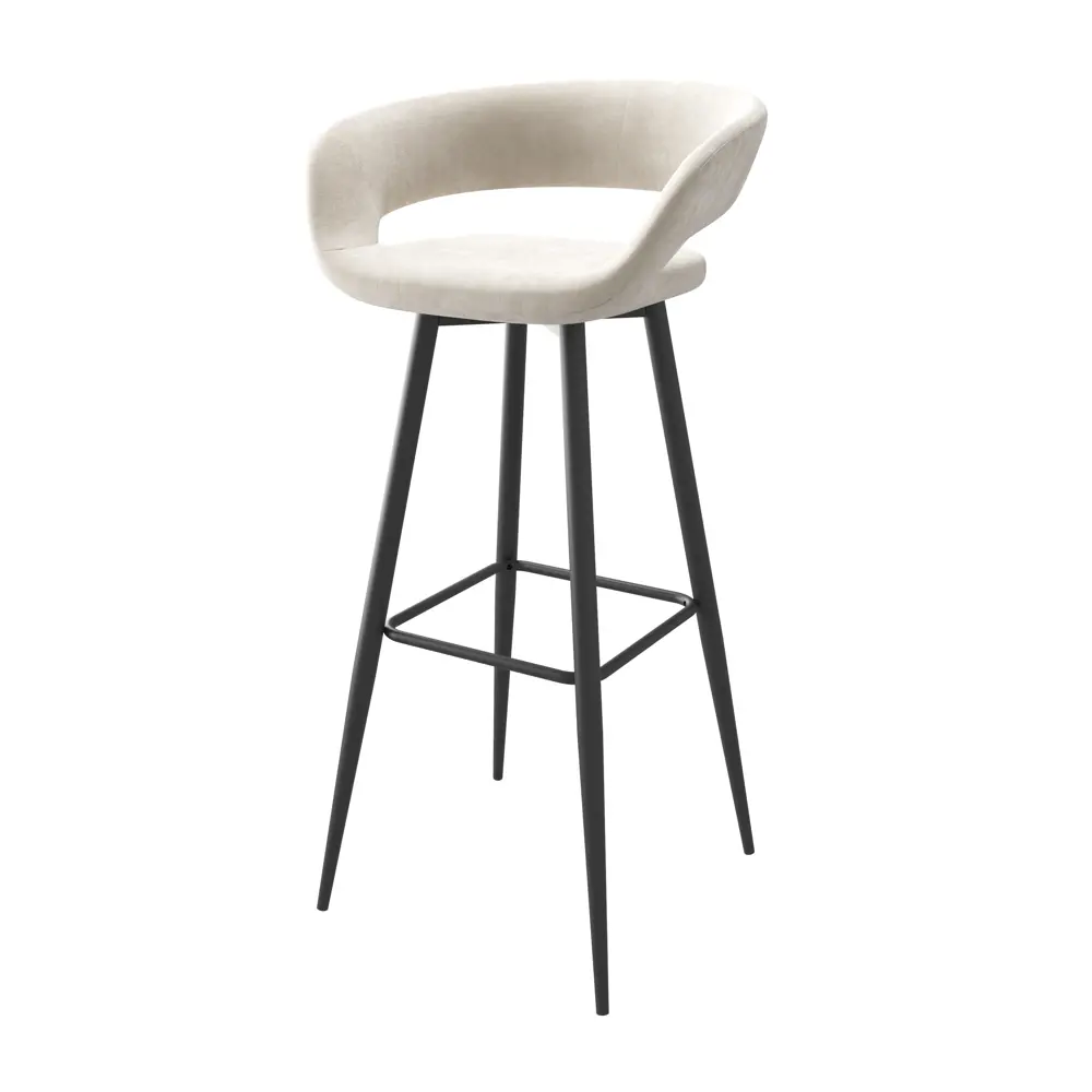 Фото Барный стул Mamadoma Стул барный 102208 55x95 см цвет черный/cream lux b03
