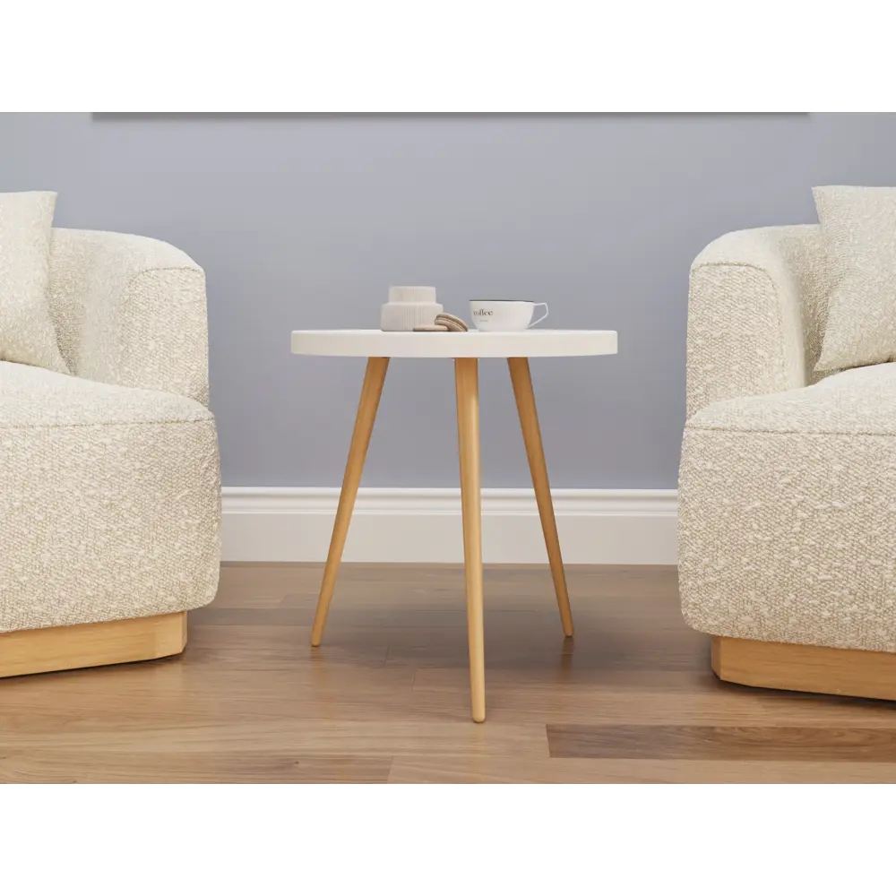 Фото 9 Журнальный столик круглый Lavaris 45x45x48 см белый