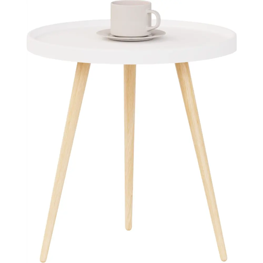 Фото Журнальный столик круглый Lavaris 45x45x48 см белый