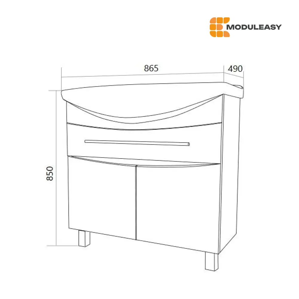 Фото 8 Тумба с раковиной в ванную ModuLeasy Lea New 85x50 см напольная цвет белый глянец Фото 8 Тумба с раковиной в ванную ModuLeasy Lea New 85x50 см напольная цвет белый глянец