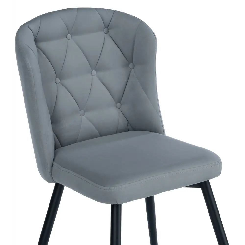 Фото 7 Стул Woodville Алиссум 42x85x54 см велюр цвет светло-серый / черный Фото 7 Стул Woodville Алиссум 42x85x54 см велюр цвет светло-серый / черный