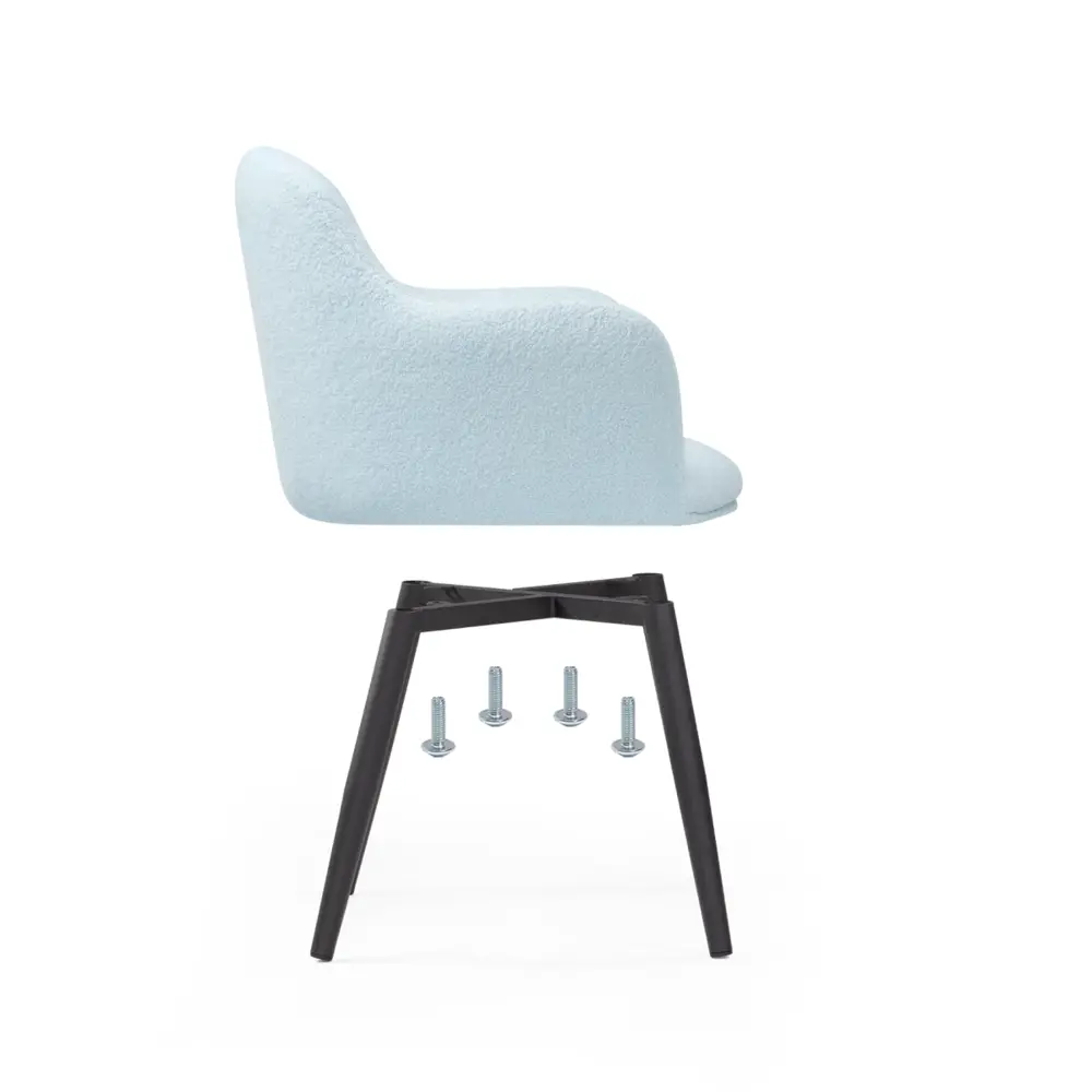 Фото 6 Стул Woodville Халли lamb 17 48x85x62 см текстиль цвет голубая ткань букле / черный Фото 6 Стул Woodville Халли lamb 17 48x85x62 см текстиль цвет голубая ткань букле / черный