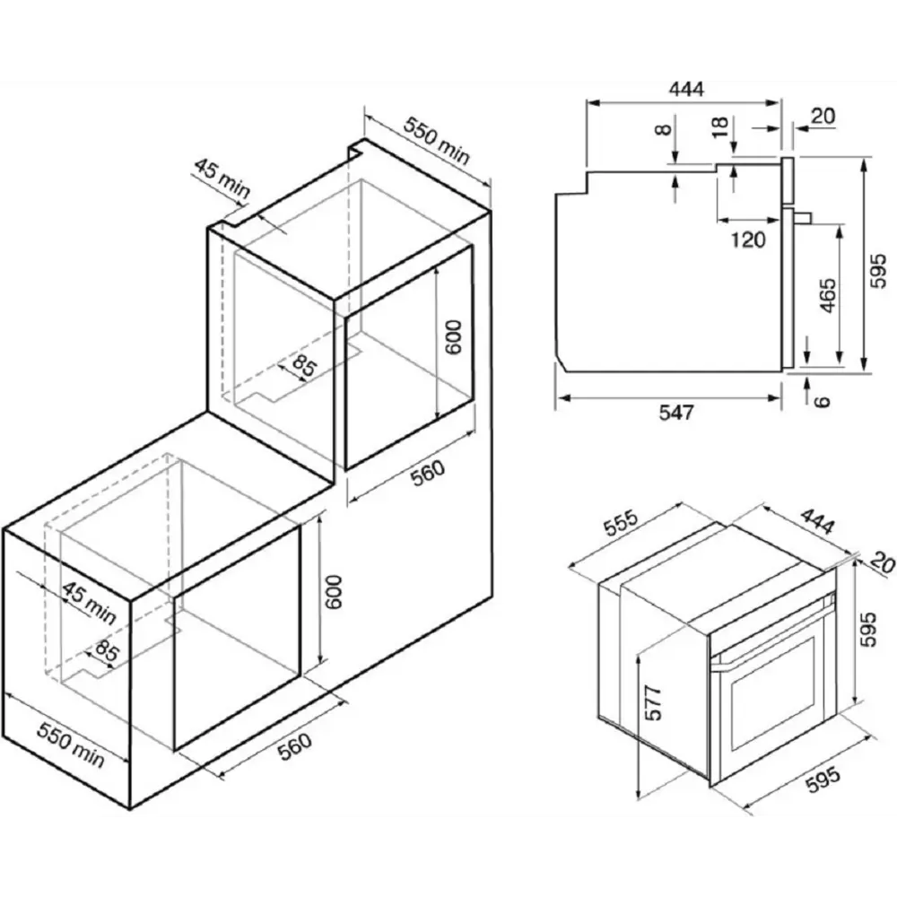 Фото 8 Встраиваемый духовой шкаф Krona Element 60 BL/BL 66х65х64 см цвет черный Фото 8 Встраиваемый духовой шкаф Krona Element 60 BL/BL 66х65х64 см цвет черный