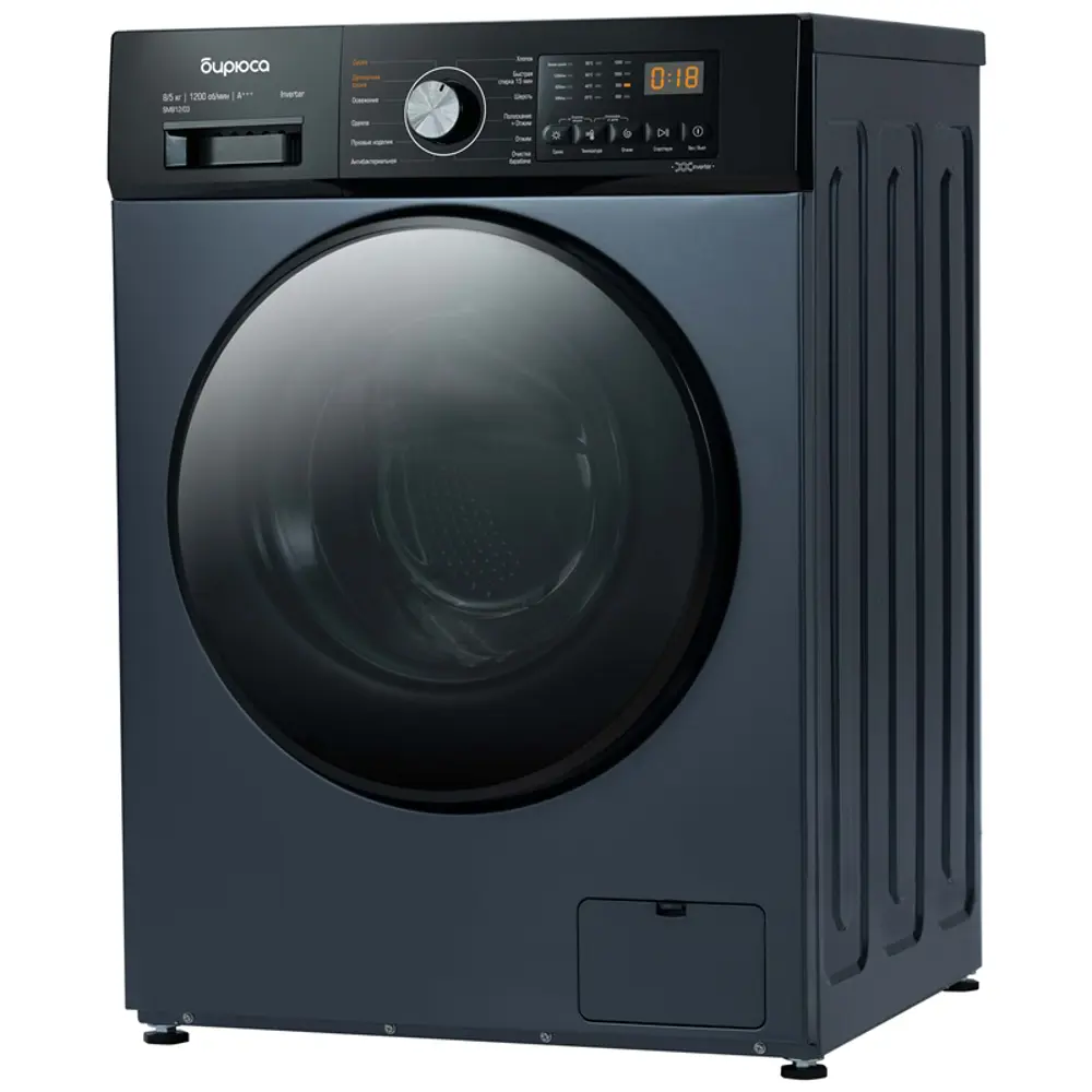 Фото 2 Отдельно стоящая стиральная машина Бирюса Wmd-sm812_03 w 59.5x85x56 см 8 кг цвет синий
