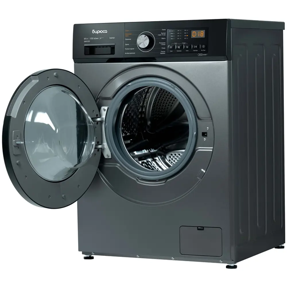 Фото 2 Отдельно стоящая стиральная машина Бирюса Wmd-sm812_03 m 59.5x85x56 см 8 кг цвет металл Фото 2 Отдельно стоящая стиральная машина Бирюса Wmd-sm812_03 m 59.5x85x56 см 8 кг цвет металл