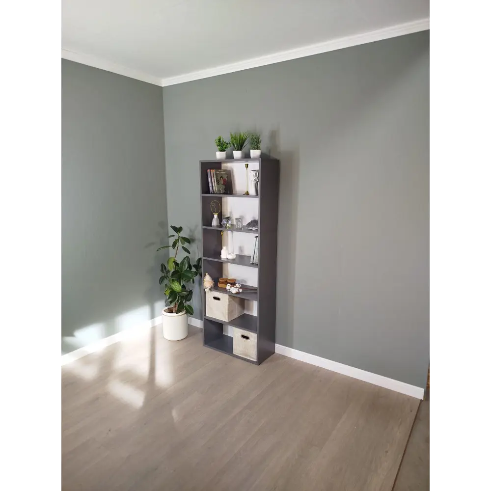 Фото 2 Стеллаж с полками No name 60x164x27 см ЛДСП цвет графит Фото 2 Стеллаж с полками No name 60x164x27 см ЛДСП цвет графит