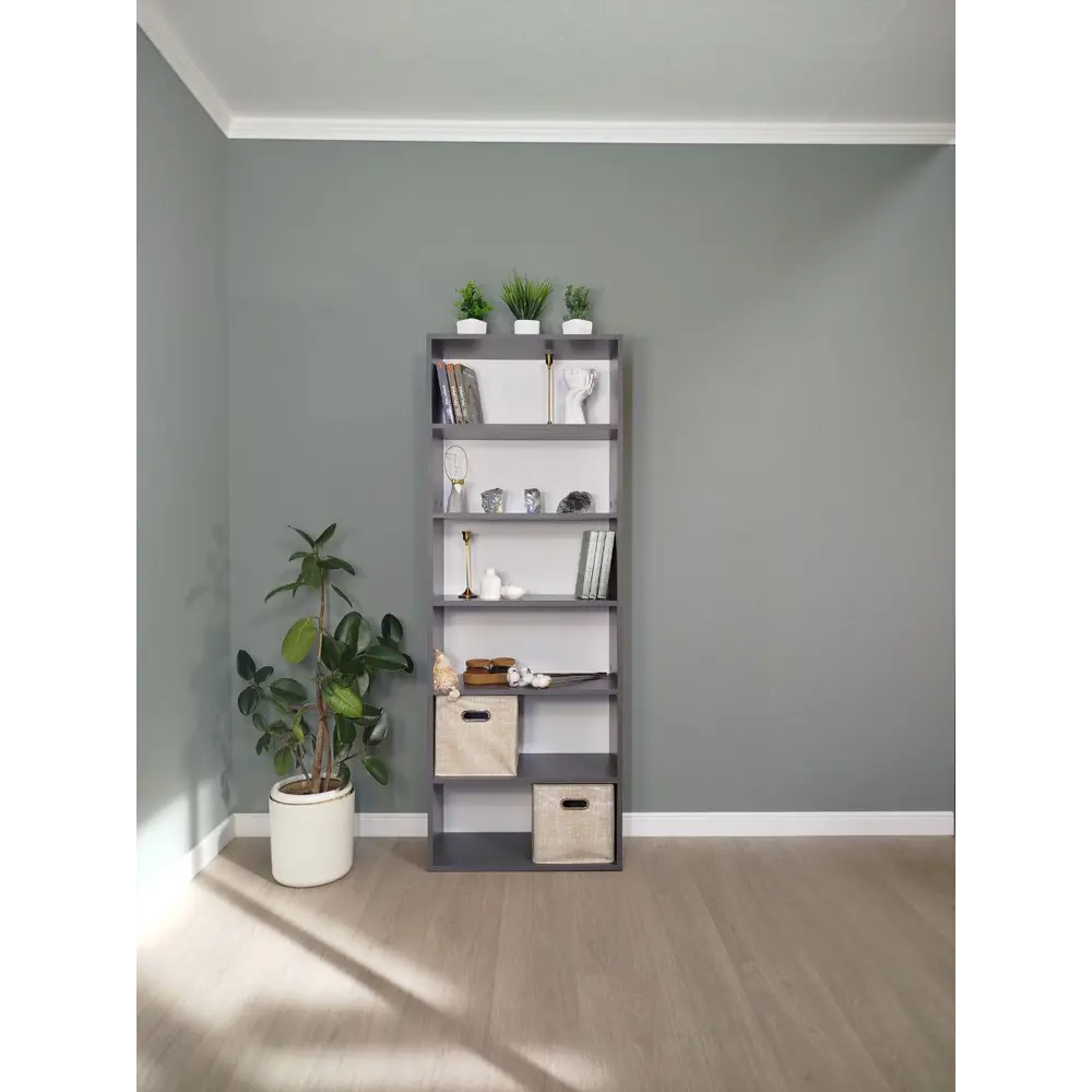 Фото Стеллаж с полками No name 60x164x27 см ЛДСП цвет графит Фото Стеллаж с полками No name 60x164x27 см ЛДСП цвет графит