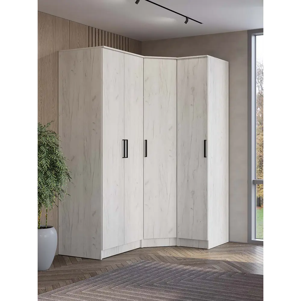 Фото 4 Шкаф распашной Bts УТ-00124687 40x221.6x61 см ЛДСП цвет дуб крафт белый