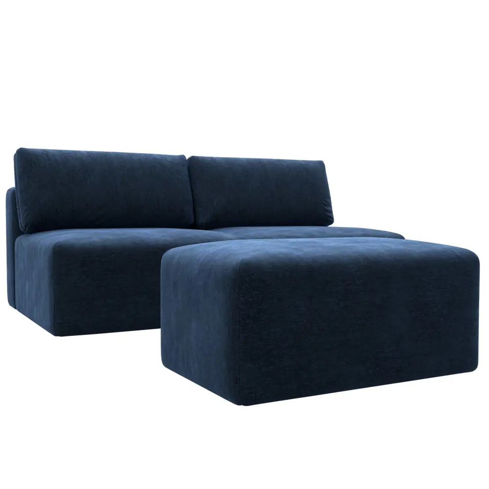Фото Диван прямой модульный с пуфом Лига-060 НПБ Лига диванов 129661 267x84x118 см шенилл цвет rimini 10 синий Фото Диван прямой модульный с пуфом Лига-060 НПБ Лига диванов 129661 267x84x118 см шенилл цвет rimini 10 синий