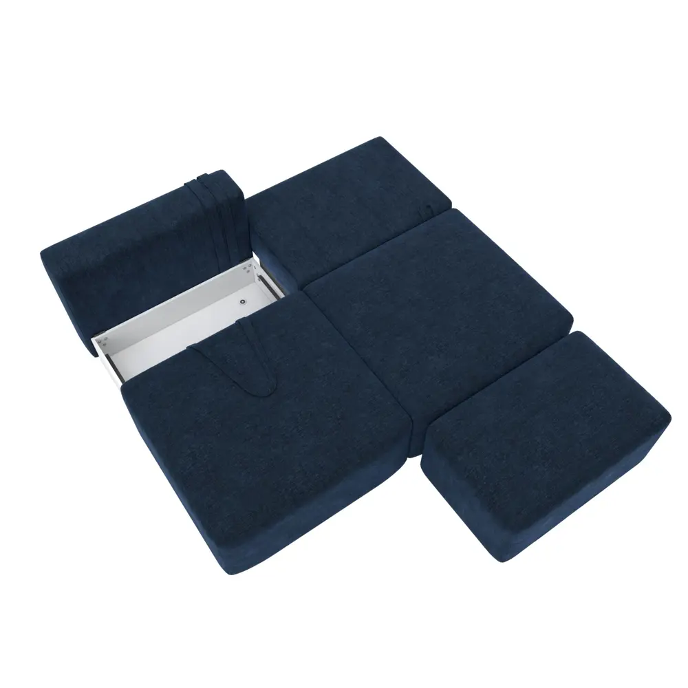 Фото 8 Диван прямой модульный с пуфом Лига-060 НПБ Лига диванов 129661 267x84x118 см шенилл цвет rimini 10 синий Фото 8 Диван прямой модульный с пуфом Лига-060 НПБ Лига диванов 129661 267x84x118 см шенилл цвет rimini 10 синий